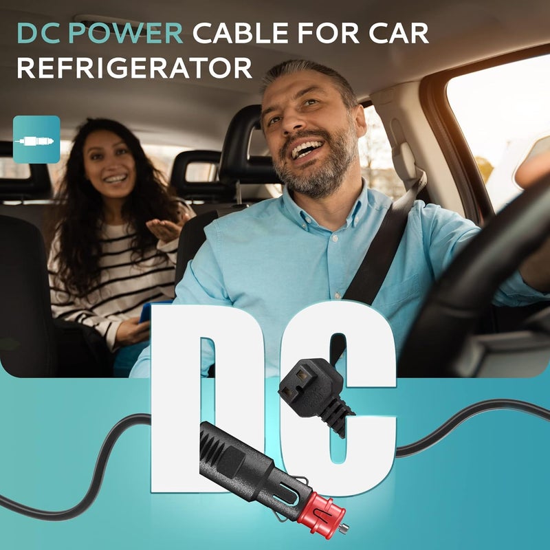 EUHOMY 11.6FT(3.5M) 12V DC Power Cord Cable, DC Power Cord 12V for Car Refrigerator Portable Freezer Electric Cooler. 2 Pin Lead Cable Plug Wire Compatible with 12 Volt Refrigerator - Image 3